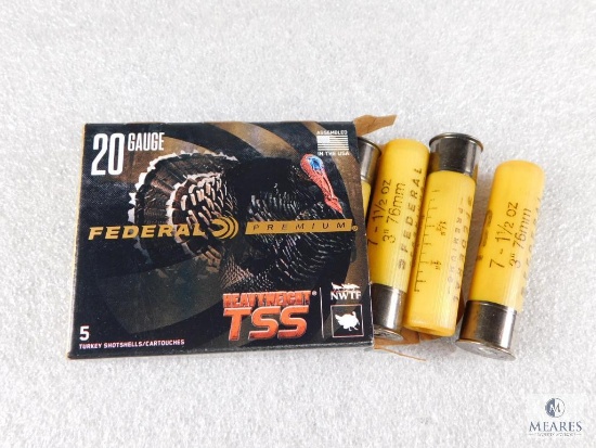 5 Rounds Federal Premium 20 Gauge 3" 1-1/2 oz 7 Shot 1100 FPS Heavyweight Shells