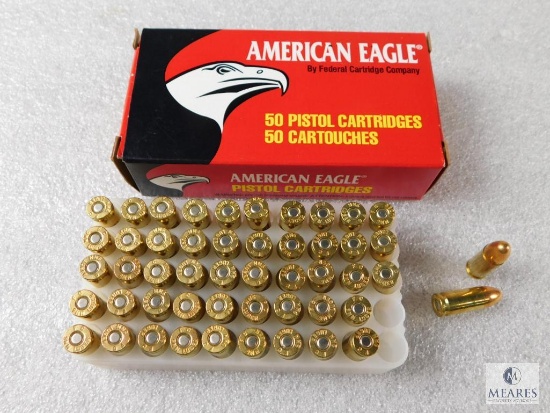 50 Rounds American Eagle 9mm Luger 124 Grain FMJ Ammo