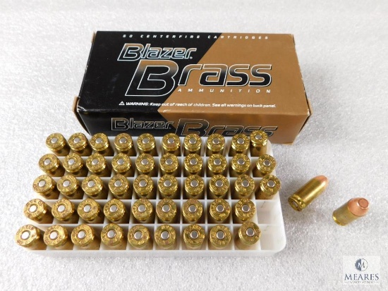 50 Rounds Blazer Brass .40 S&W 180 Grain FMJ Ammo