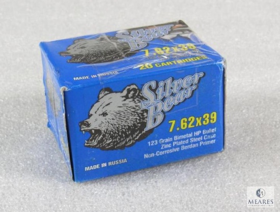 20 Rounds Silver Bear 7.62x39 123 Grain HP Ammo