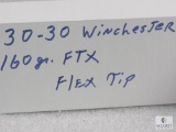 20 Rounds .30-30 WIN 160 Grain FTX Flex Tip Ammo - possible Reloads