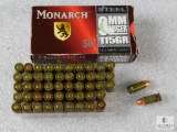 50 Rounds Monarch 9mm Luger 115 Grain FMJ Steel Ammo