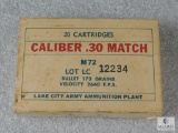 20 Rounds Lake City Army Match .30-06 Match Ammo in Vintage Box