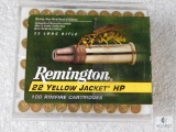 100 Rounds Remington Yellow Jacket .22LR Hyper Velocity HP Ammo