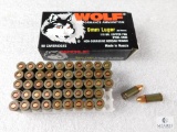 50 Rounds Wolf 9mm Luger 115 Grain Copper FMJ Steel Case Ammo
