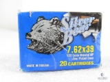 20 Rounds Silver Bear 7.62x39 123 Grain HP Ammo