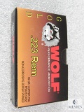 20 Rounds Wolf Gold .223 REM Copper Jacketed 55 Grain Ammo