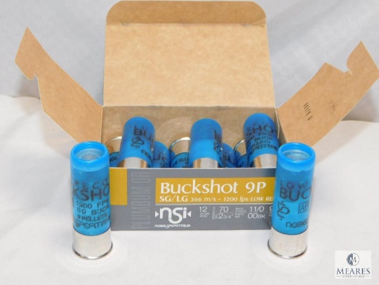 10 rounds Nobel Sport .12 gauge Buckshot 2 3/4" 00 Buck 9 pellet 1200 FPS.