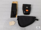 Lot of Mace / Gas Holster, Mini Gun Rug & Leather Handcuff Holster