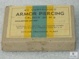 20 Rounds Denver Ordnance Plant Armor Piercing Caliber .30 M2 Ammo