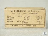 50 Rounds 7.62 / .30 Caliber French Military M-1 Carbine Ammo