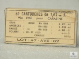 50 Rounds 7.62 / .30 Caliber French Military M-1 Carbine Ammo