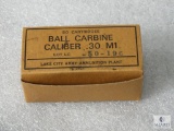 50 Rounds Lake City Army Ammo Ball .30 M1 Caliber Ammunition