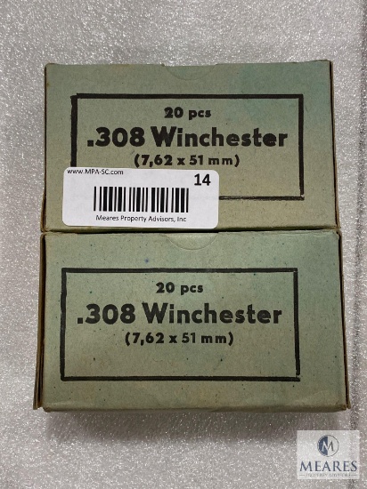 40 Rounds .308 Winchester 7.62 x 51 Brass Case