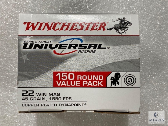 150 Rounds Winchester 22 WIN Mag 45 Grain 1550 FPS Copper Plated Dynapoint