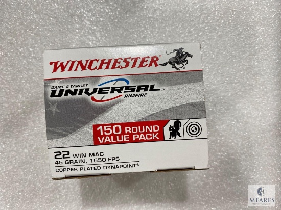 150 Rounds Winchester 22 WIN Mag 45 Grain 1550 FPS Copper Plated Dynapoint