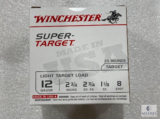25 Rounds Winchester 12 Gauge 2-3/4" 1145 FPS 1-1/18 Oz. 8 Shot