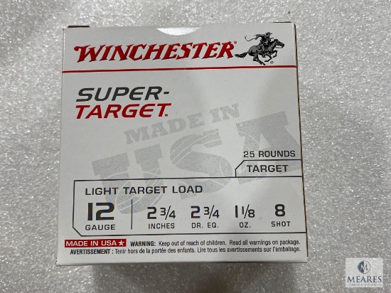 25 Rounds Winchester 12 Gauge 2-3/4" 1145 FPS 1-1/18 Oz. 8 Shot