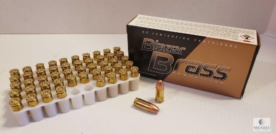 50 Rounds Blazer Brass 9mm Luger 115 Grain FMJ Ammo