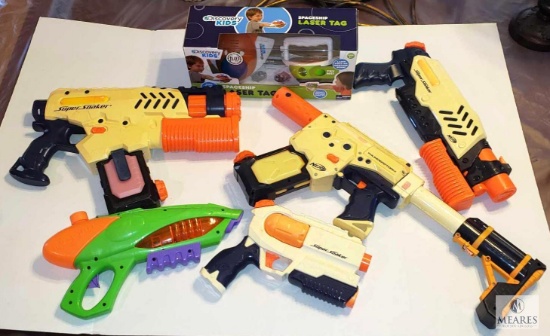Lot of Nerf Super Soaker Water Guns & Discovery Kids Spaceship Laser Tag