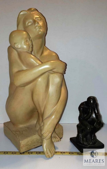 "Mothers Love" Decorative Statue Tan Color & The Thinker