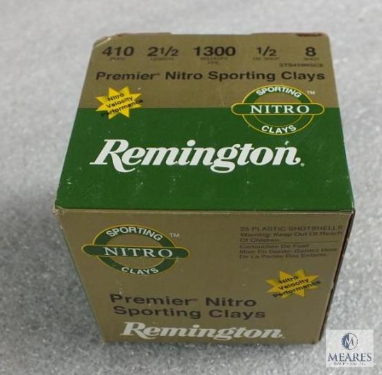 25 rounds Remington Premier Nitro .410 gauge shotgun shells. 2 1/2" #8 shot 1300 FPS