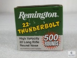 500 rounds Remington Thunderbolt .22 long rifle ammo. 40 grain 1255 FPS high velocity.