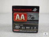 25 rounds Winchester AA .410 gauge shotgun shells. 2 1/2