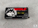 50 rounds Wolf 9mm ammo. 115 grain FMJ