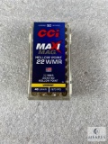 50 rounds CCI Maxi Mag 22 magnum ammo. 40 grain jacketed hollow point