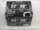 275 rounds Federal .22 long rifle ammo. 38 grain copper plated hollow point. 1260FPS