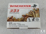 333 rounds Winchester .22 long rifle ammo. 36 grain copper plated hollow point. 1280 FPS