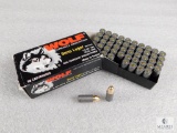 50 rounds Wolf 9mm ammo. 115 grain FMJ