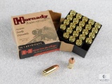 25 rounds Hornady Custom 9mm ammo. 124 grain XTP hollow point for self defense.