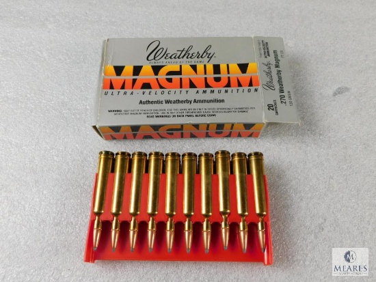 20 Rounds Weatherby .270 Weatherby Magnum Ammo Ultra Velocity 130 Grain