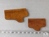 Lot of 2 Bianchi Soft Suede Leather Clip-on Gun Holsters