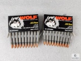 40 Rounds Wolf .223 REM 75 Grain Hollow Point Ammo (2 boxes of 20 each)