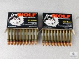 40 Rounds Wolf .223 REM Ammo 62 Grain Copper FMJ Steel Case Ammo