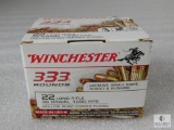 333 Rounds Winchester .22 Long Rifle Ammo. 36 Grain Copper Plated Hollow Point. 1280 FPS