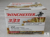 333 Rounds Winchester .22 Long Rifle Ammo. 36 Grain Copper Plated Hollow Point. 1280 FPS