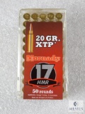 50 Rounds Hornady 17 HMR Ammo. 20 Grain XTP