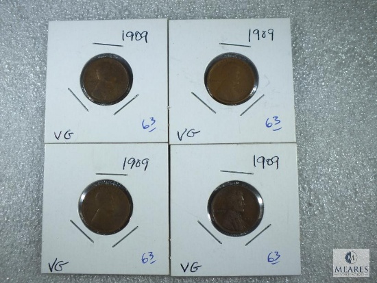 4 - 1909 Lincoln Cents