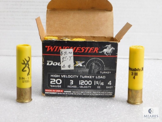 10 Rounds Winchester 20 Gauge 3" High Velocity Turkey Loads 4 Shot Shells
