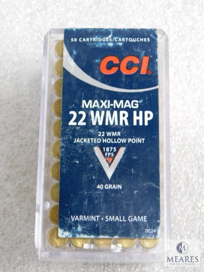 50 Rounds CCI Maxi-Mag .22 WMR HP 40 Grain 1875 FPS Ammo