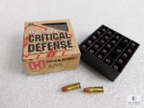 25 Rounds Hornady Critical Defense .25 Auto 35 Grain FTX Ammo