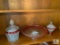 Diamond Point Ruby Flash Cake Plate and Candy Dishes