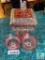 Glass Kings Crown Thumbprint Ruby Candy Dish with Lid
