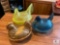 Three Hen on Nests - Two Glass and One Ceramic
