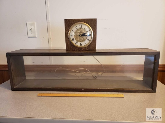 Wood Display Case with Clock