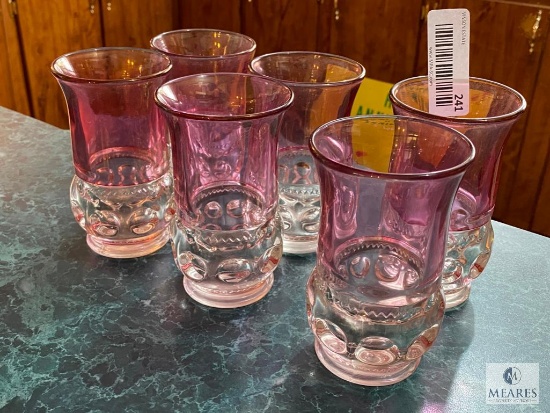 Pink Thumbprint Tea Glasses